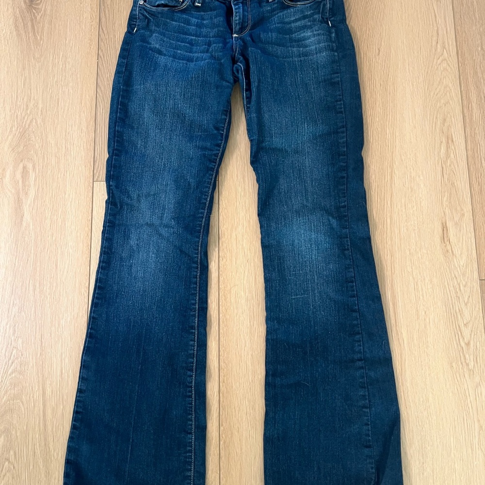 PAIGE Blue Flare Wide Leg Jeans
